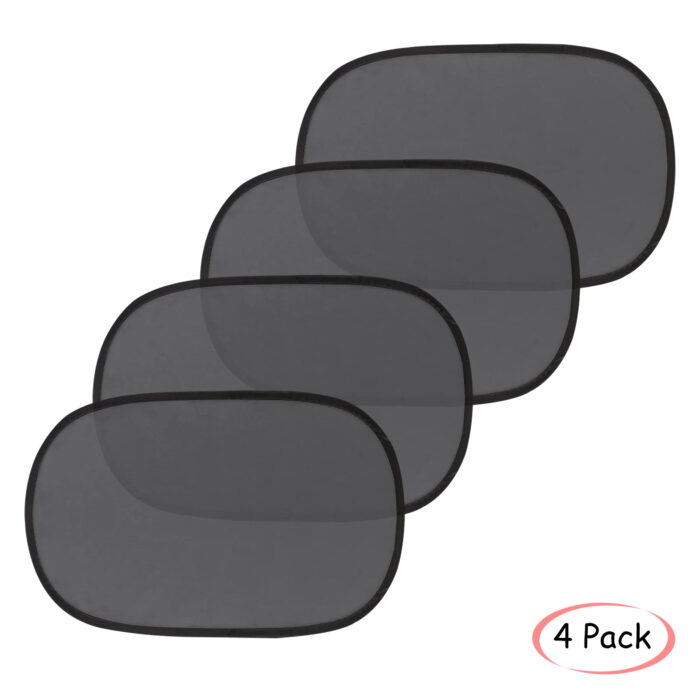 TiokMc Car Window Shade (4 Pack), 20"x12" Cling Sunshade for Car Windows - Sun, Glare and UV Rays Protection for Your Child, Baby Side Car Seat Sun Protection