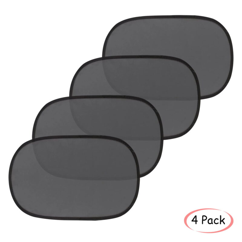 TiokMc Car Window Shade (4 Pack), 20"x12" Cling Sunshade for Car Windows - Sun, Glare and UV Rays Protection for Your Child, Baby Side Car Seat Sun Protection