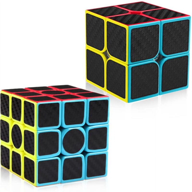 Carbon Fiber 2x2 3x3 Speed Cube 2x2x2 3x3x3 Magic Cube Puzzle Brain Teaser Toys for Kids Adults