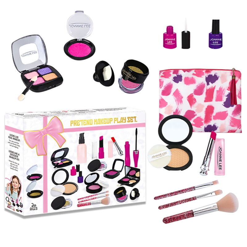 Pretend Makeup Kit Toys for 2 3 4 5 6 7 8 Year Old Girls, First Make Up Set for Little Princess Play Dress Up, Kids Cosmetic, Best Birthday Gift for Toddler (Not Real Makeup)