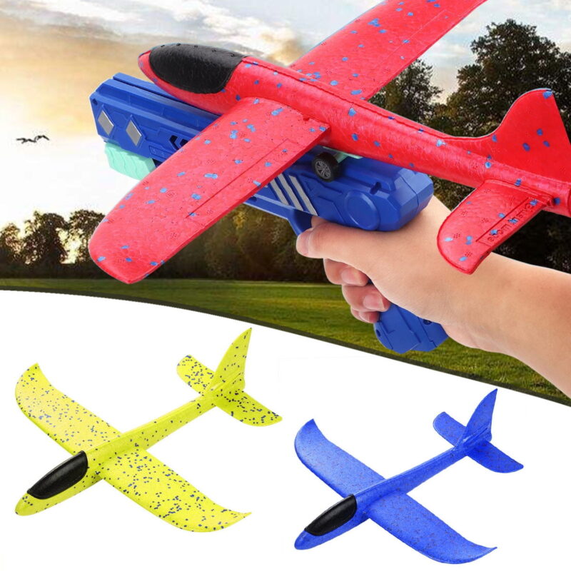 Foam Glider Airplane Launcher Toy - Outdoor Flying Fun for Ages 4-10
