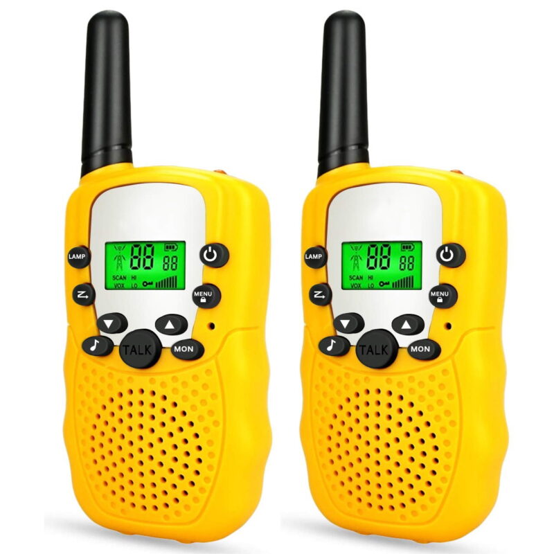 2 Pack Walkie Talkies Gift Box, 22 Channels 2 Way Radio Toy with Backlit LCD Flashlight, 3 Miles Range for Kids, Outdoor Adventures, Camping, Hiking