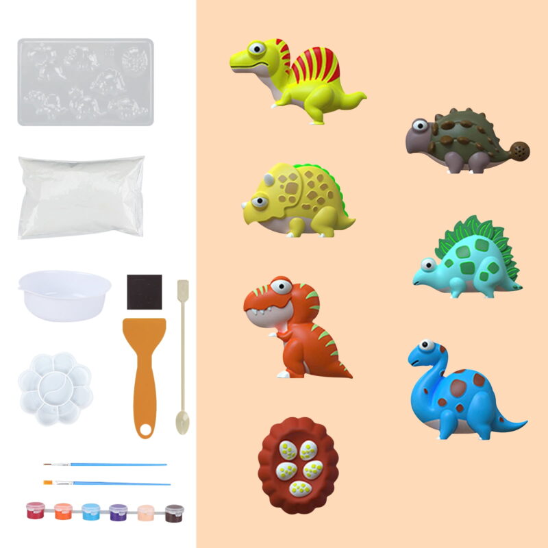 Kids Arts Crafts Set, Dinosaur Toy Painting Kit, Dinosaurs Toys Art and Craft Supplies Party Favors Gifts for 6+ Year Old Boys Girls Toddlers