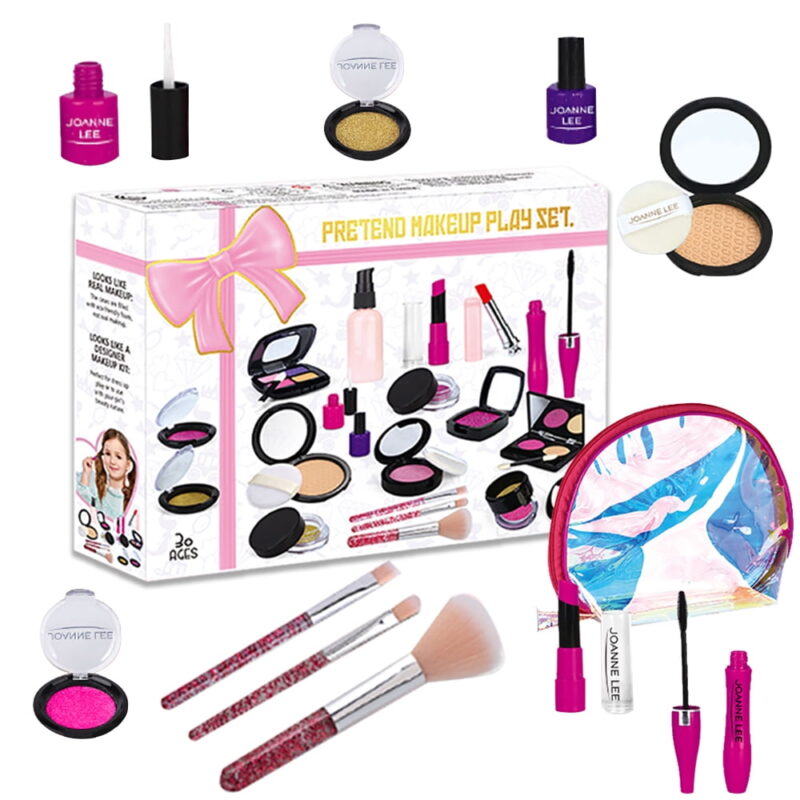 Pretend Makeup Kit Toys for 2 3 4 5 6 7 8 Year Old Girls, First Make Up Set for Little Princess Play Dress Up, Kids Cosmetic, Best Birthday Gift for Toddler (Not Real Makeup)