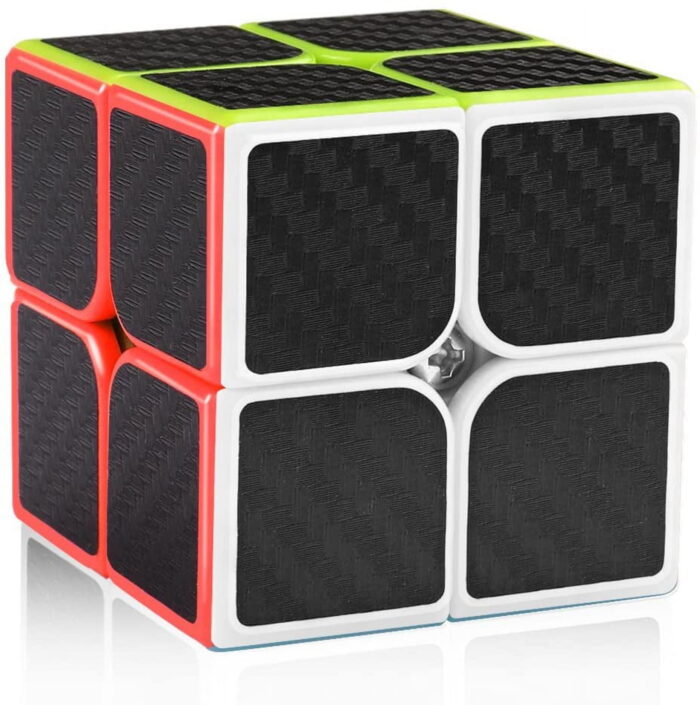 Carbon Fiber 2x2 Speed Cube Set, 2x2x2 ube Bundle Pack Magic Cube Puzzle Toys Kids