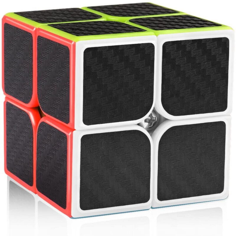 Carbon Fiber 2x2 Speed Cube Set, 2x2x2 ube Bundle Pack Magic Cube Puzzle Toys Kids