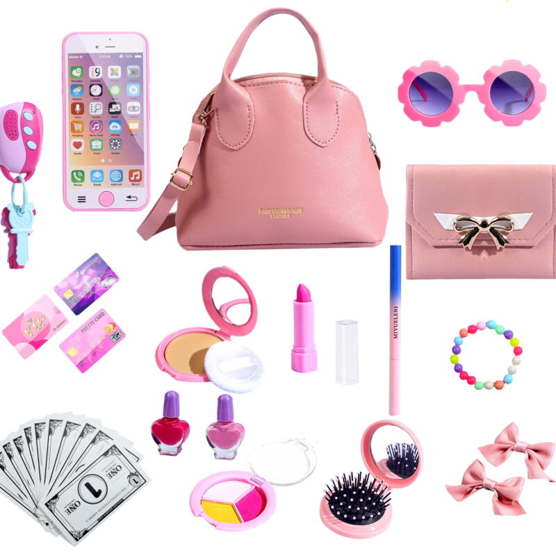 TiokMc Princess Purse Play Housekeeping Toys Non-Toxic Materials, 31-Piece