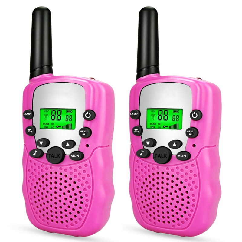 2 Pack Walkie Talkies Gift Box, 22 Channels 2 Way Radio Toy with Backlit LCD Flashlight, 3 Miles Range for Kids, Outdoor Adventures, Camping, Hiking