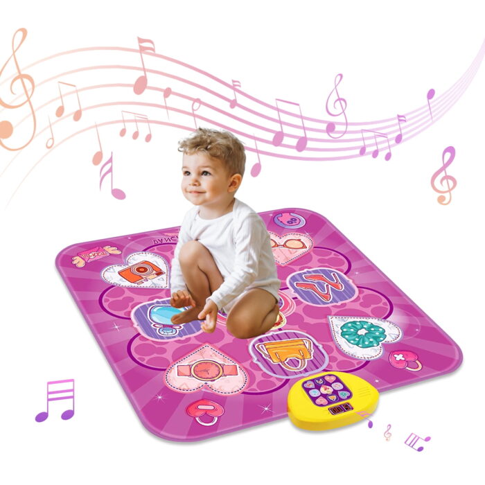 Kids Dance Toy, Electronic Dancing Mat with LED Lights, Musical Dance Pad Party Game Toy for 3 4 5 6 7 8 9 10 Years Old Boys Girls, Purple