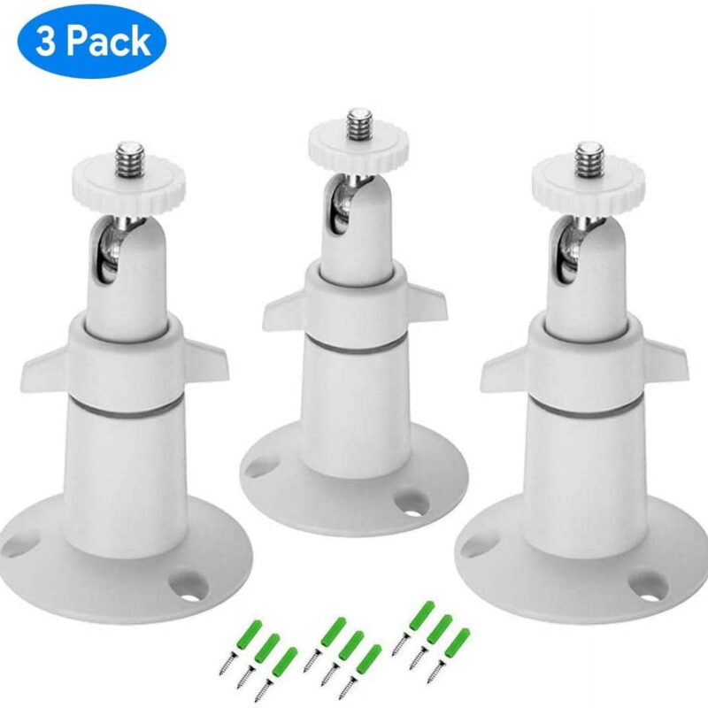 Security Camera Wall Mount(3 Pack), Adjustable Indoor/Outdoor Mount for Arlo, Arlo Pro, CCTV Camera and Other Compatible Models (White)