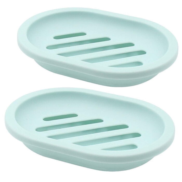 2 Pcs Draining Soap Dish, Bar Soap Holder for Tub, Waterfall Soap Tray, Soap Saver, Soap Dishes for Bathroom Shower