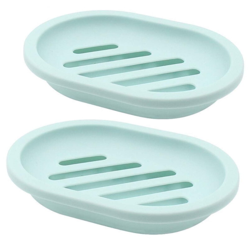 2 Pcs Draining Soap Dish, Bar Soap Holder for Tub, Waterfall Soap Tray, Soap Saver, Soap Dishes for Bathroom Shower
