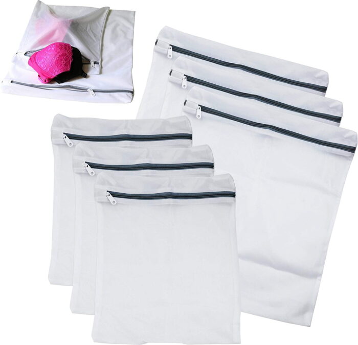 6PCS Laundry Delicates Mesh Bag, Somnr Lingerie Bags for Laundry with Premium Rustproof Zipper and Elastic Covering, Ideal Storage Bag for Delicates, Blouse, Hosiery and Stocking