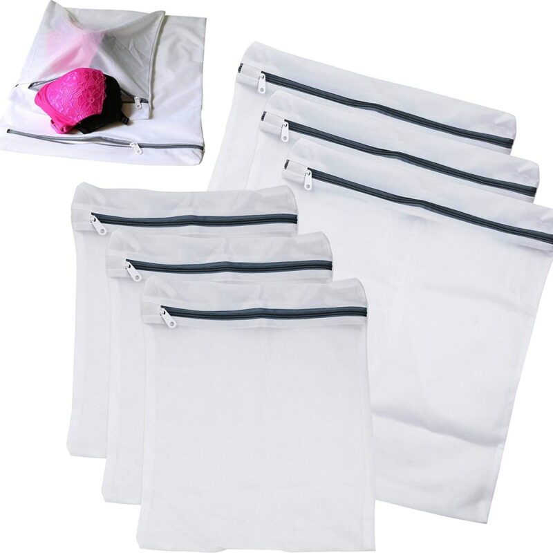 6PCS Laundry Delicates Mesh Bag, Somnr Lingerie Bags for Laundry with Premium Rustproof Zipper and Elastic Covering, Ideal Storage Bag for Delicates, Blouse, Hosiery and Stocking