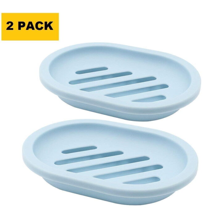 2 Pcs Draining Soap Dish, Bar Soap Holder for Tub, Waterfall Soap Tray, Soap Saver, Soap Dishes for Bathroom Shower