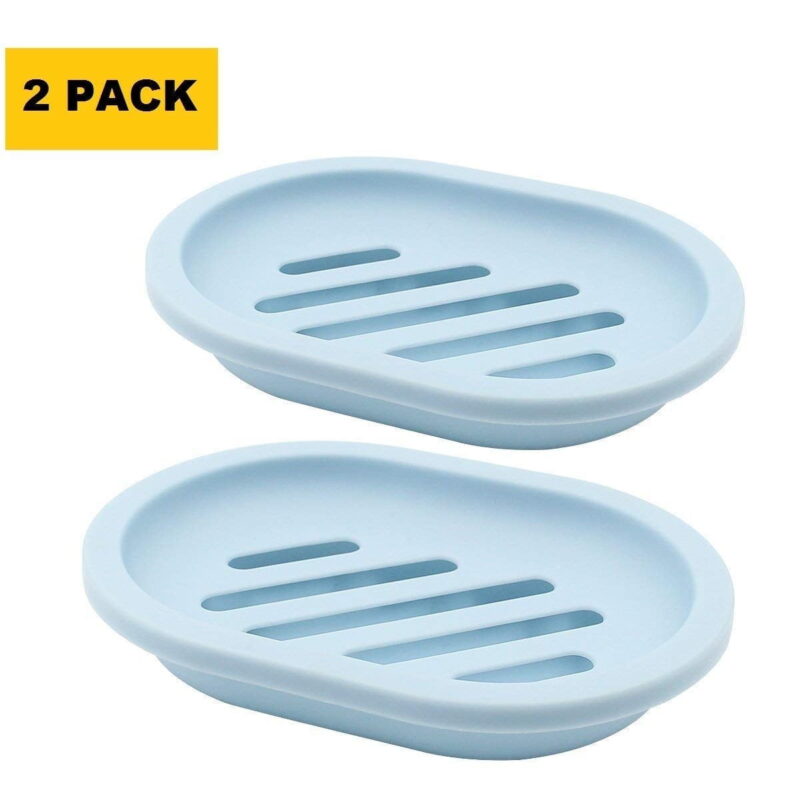 2 Pcs Draining Soap Dish, Bar Soap Holder for Tub, Waterfall Soap Tray, Soap Saver, Soap Dishes for Bathroom Shower