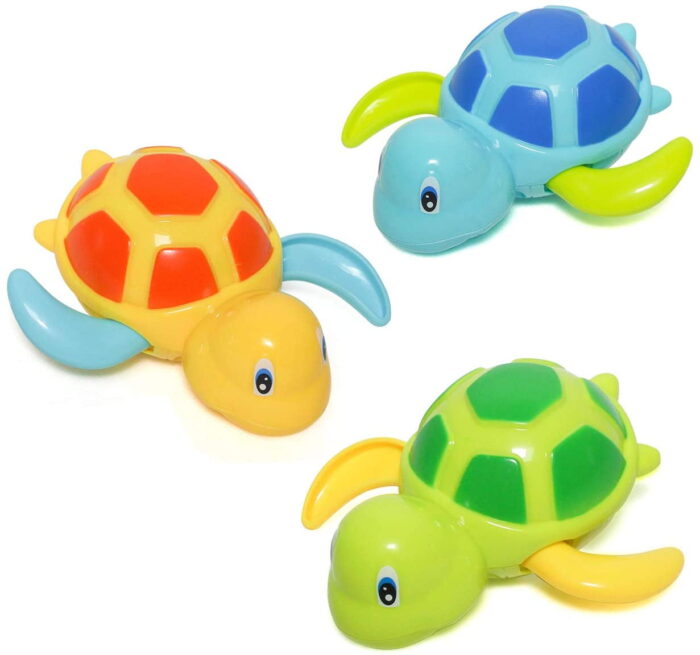 Baby Bath Toy, Swimming Turtle, Floating Wind-up Bathtub Pool Toys Cute Water Play Sets for Kids Boys Girls 3 Pcs