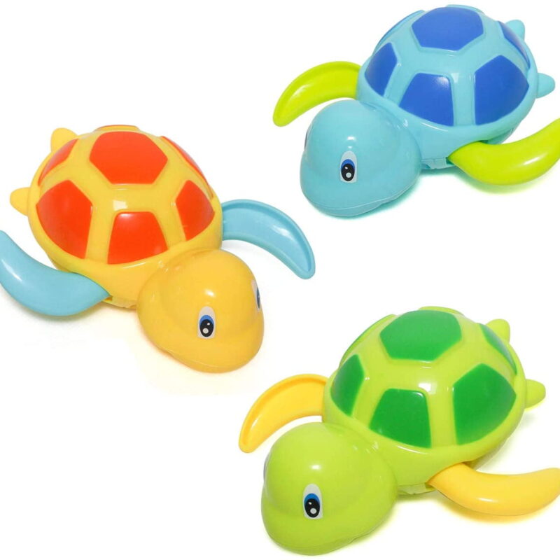 Baby Bath Toy, Swimming Turtle, Floating Wind-up Bathtub Pool Toys Cute Water Play Sets for Kids Boys Girls 3 Pcs