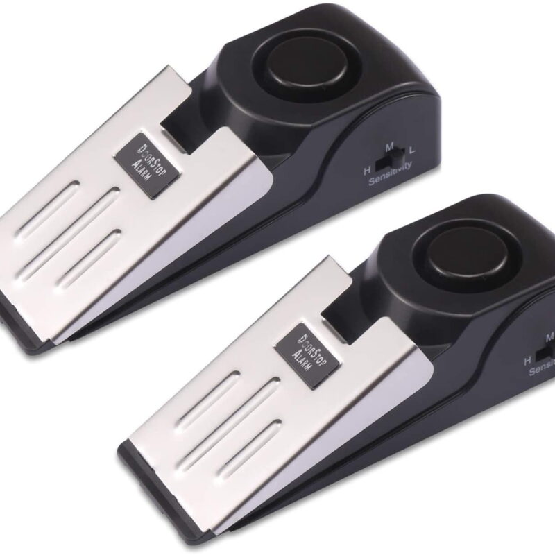 Upgraded Door Stopper Security Alarm,Portable 120 Loud Entrance Alert Door Stop Alarm for Travel Home Apartment House (2 Pack)