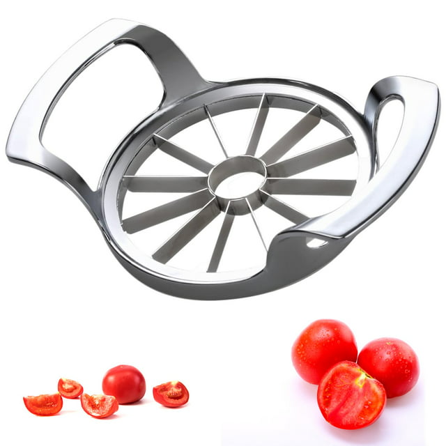 Apples Cutter Tool with 12 Blade, Stainless Steel Silver Sharp Apple Slicer, Fruit Corer Peeler and Divider for Up To 4 Inch Apples