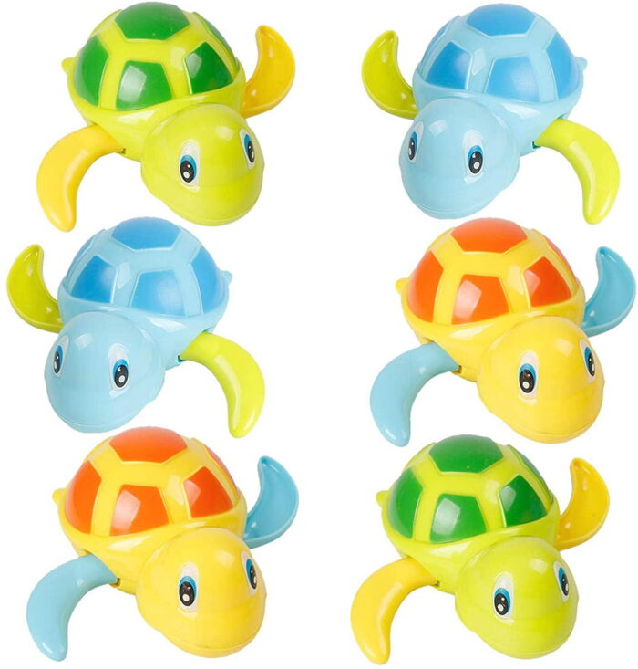 Baby Bath Toy, Swimming Turtle, Floating Wind-up Bathtub Pool Toys Cute Water Play Sets for Kids Boys Girls 6 Pcs
