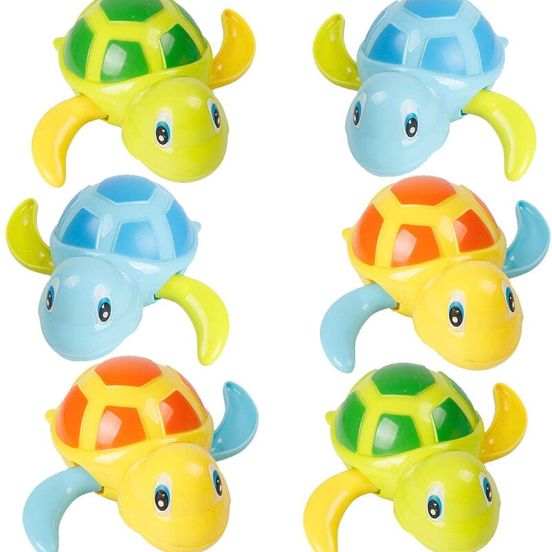Baby Bath Toy, Swimming Turtle, Floating Wind-up Bathtub Pool Toys Cute Water Play Sets for Kids Boys Girls 6 Pcs