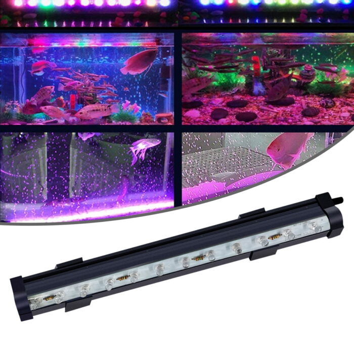 Aquarium Light, 9.8" LED Fish Tank Lights, RGB Colored Changing Underwater Submersible LED Light with 12 LED for Small Fish Tank