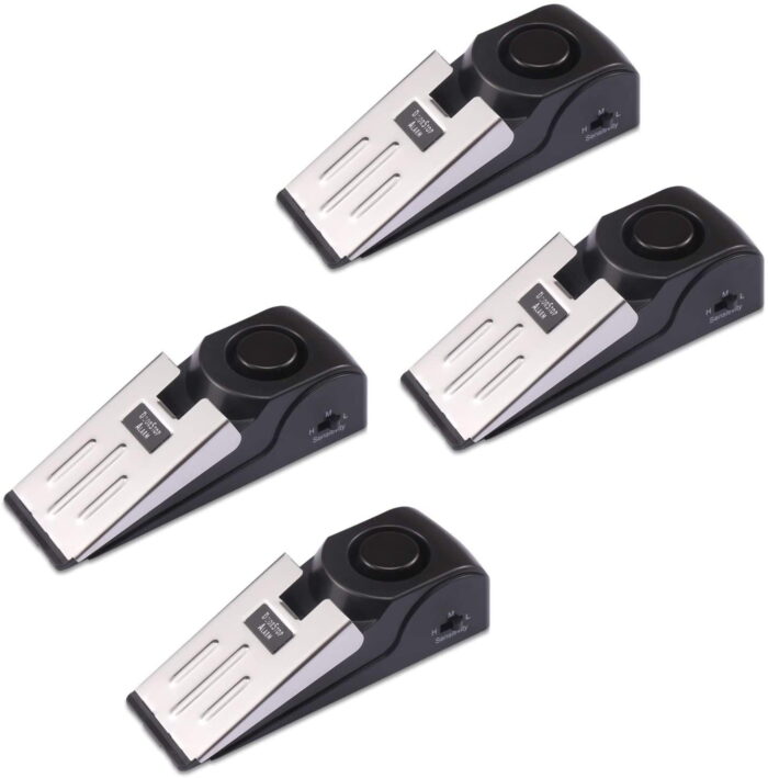 Upgraded Door Stopper Security Alarm,Portable 120 Loud Entrance Alert Door Stop Alarm for Travel Home Apartment House (4 Pack)