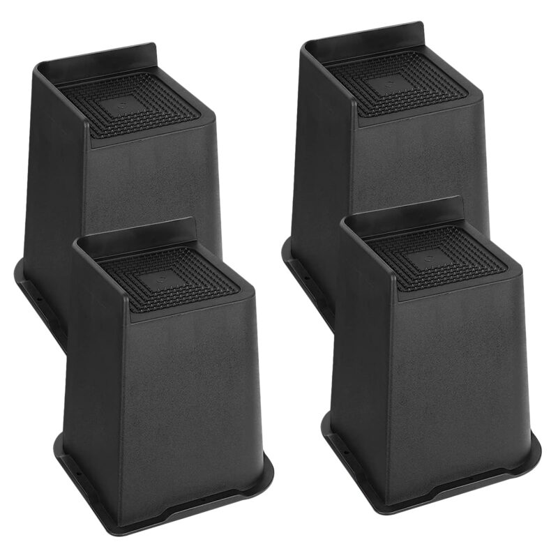 TiokMc Bed Furniture Risers, 4 inch Lift Stackable Bed Elevators, Heavy Duty Bed Risers Table Legs Extenders