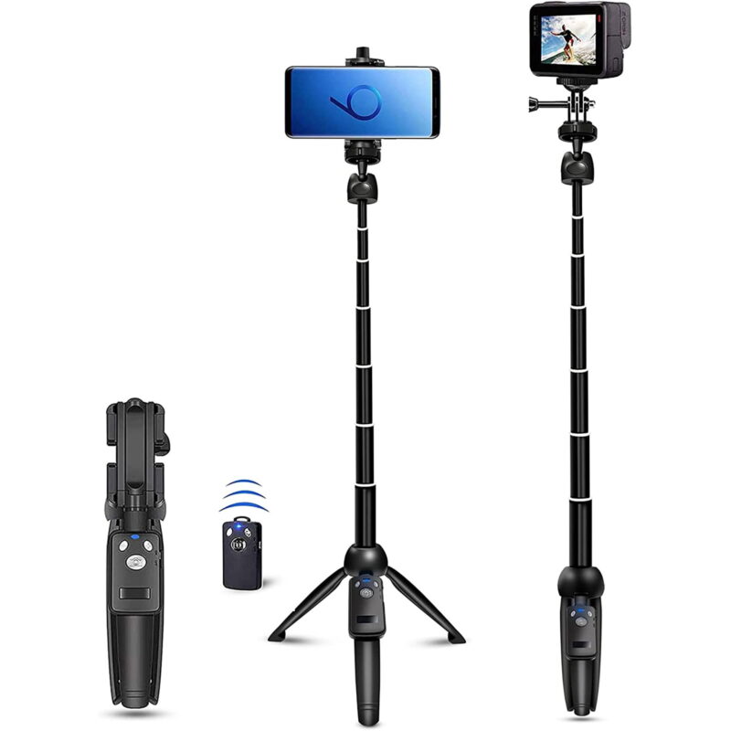 40'' Phone Tripod for iPhone with Wireless Remote, Extendable Selfie Stick Tripod Compatible with iPhone 13 12 11 pro Xs Max Xr X 8Plus 7, Android, Samsung Galaxy S20 S10 and More