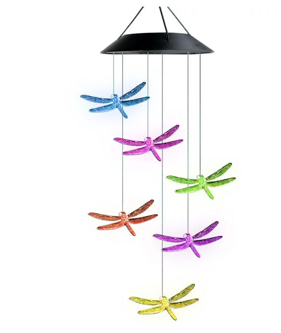 Wind Chime,solar lights chimes，Dragonfly wind chimes led/solar Dragonfly