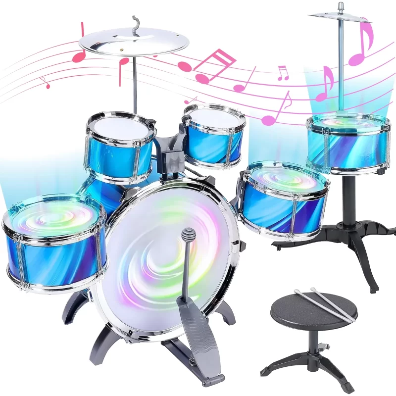 15-Piece Toddler Instrument Set with Drumsticks Perfect Beginner Musical Instruments for Boys Girls Kids Age 3-5