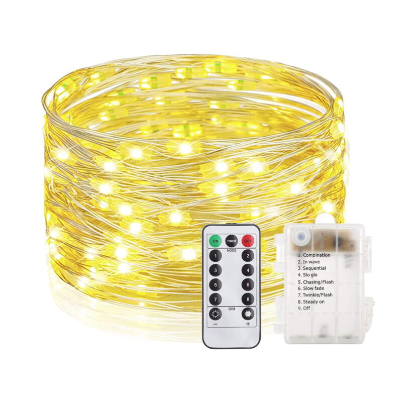 100 LED String Lights, 33ft Waterproof Christmas Lights with Remote Control, Decorative Fairy Lights for Garden,Patio, Backyard,Wedding, Bedroom - Warm White