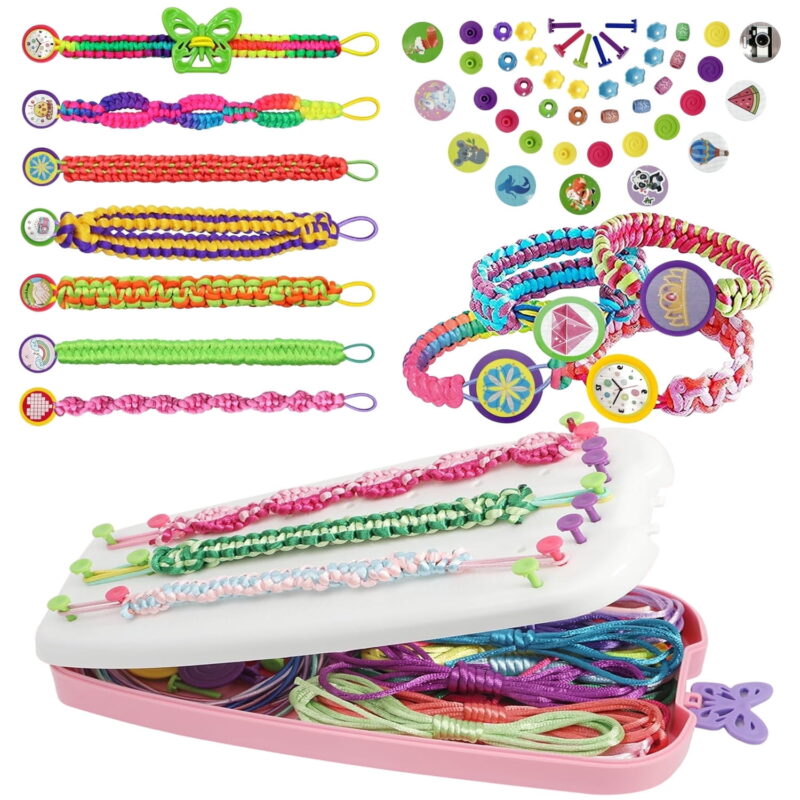 TiokMc Girls Friendship Bracelet Making Kit, Crafts for Girls Age 8-12, DIY Jewelry Craft Kit for 7 8 9 10 11 12 Year Olds, Resilient Friendship Bracelet Toy, Birthday Gift for Girls