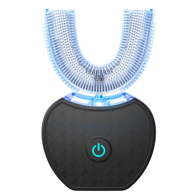 Electric Toothbrush Adults - Ultrasonic U-Shaped Toothbrushes for Teeth Whitening - 360° Black