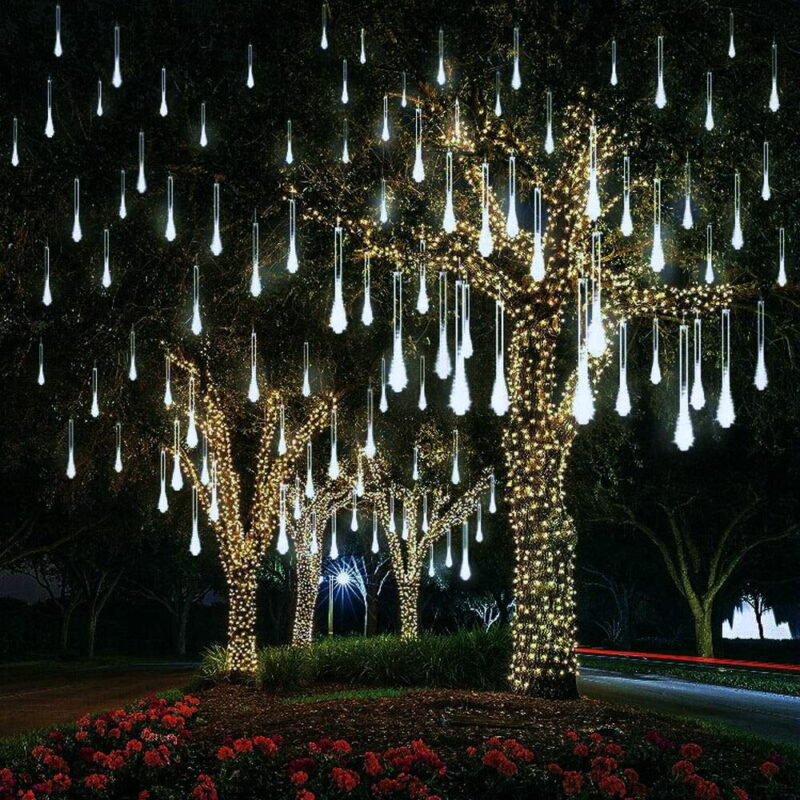 Meteor Shower Rain Lights, Valentine Lights 50cm 10 Tubes 540 LED Icicle Snow Falling Christmas Lights Outdoor Raindrop Lights, Xm