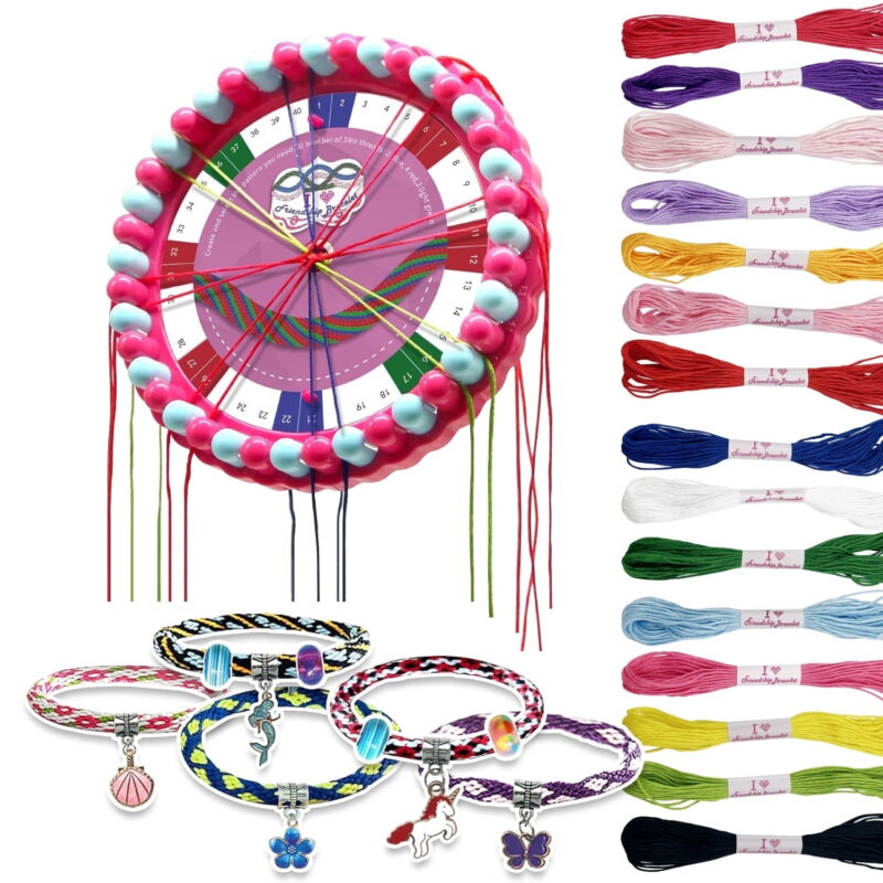 TiokMc Friendship Bracelet Making Kit for Girls 10-12, Jewelry Making Kit for Girls 8-12, Arts & Crafts for Girls 8-12, Cool Maker Popstyle Bracelet Maker, Birthday Gifts for Girl Purple