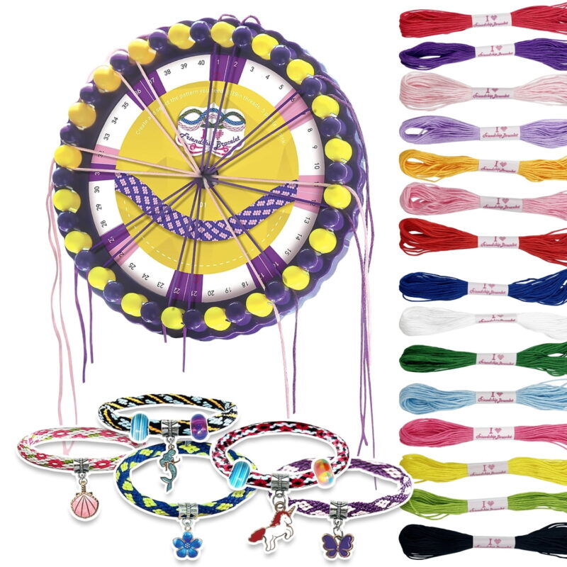 TiokMc Friendship Bracelet Making Kit for Girls 10-12, Jewelry Making Kit for Girls 8-12, Arts & Crafts for Girls 8-12, Cool Maker Popstyle Bracelet Maker, Birthday Gifts for Girl Pink