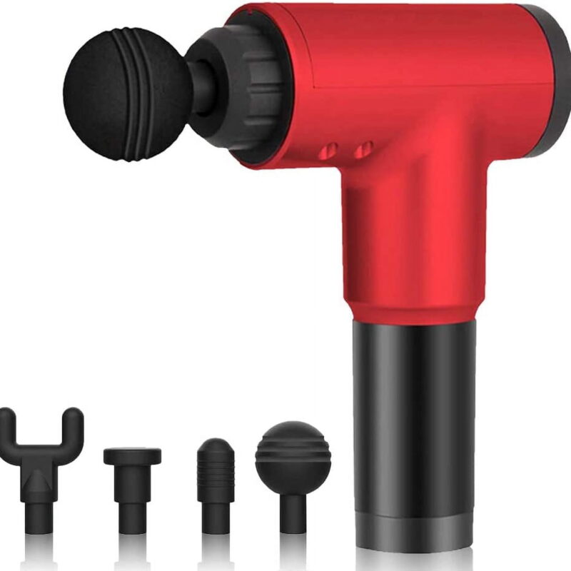 Massage Gun, 6 Speeds with The Range of 1500 to 3100 RPM, Cordless Handheld Deep Tissue Percussion Muscle Massager for Pain Relief and Body Relaxation (Red)