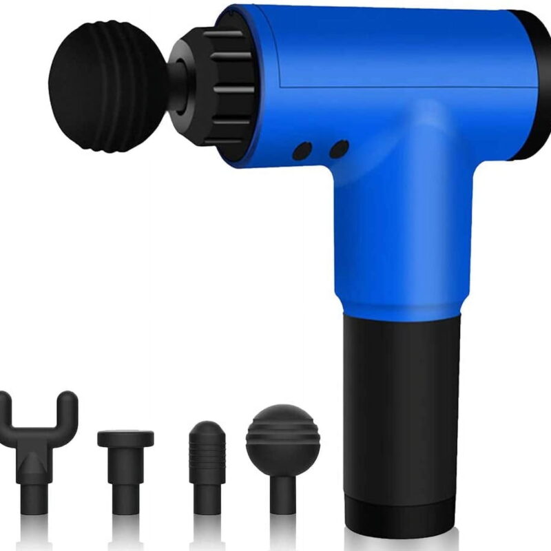 Massage Gun, 6 Speeds with The Range of 1500 to 3100 RPM, Cordless Handheld Deep Tissue Percussion Muscle Massager for Pain Relief and Body Relaxation (Blue)