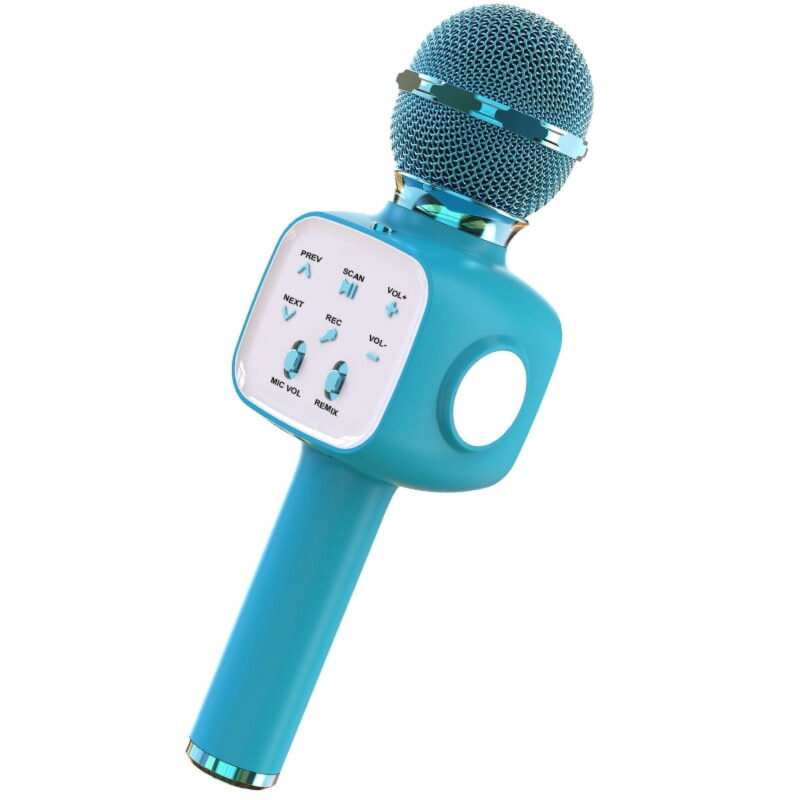 Rirool Wireless Karaoke Microphone with LED Lights - Portable Handheld Mic Speaker - Great Gift for Kids, Adults - All Ages Blue