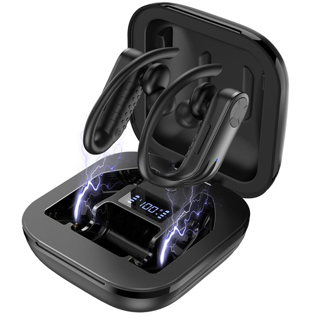 Wireless Earbuds Bluetooth Headphones 5.0 True Wireless Sport Earphones Built-in Mic in Ear Running Headset with Earhooks Charging Case Compatible with iPhone 11 Pro Max XS XR Samsung Android