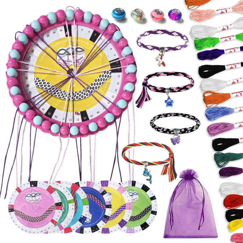 Friendship Bracelet Making Kit for Girls 10-12, Jewelry Making Kit for Girls 8-12, Arts & Crafts for Girls 8-12, Cool Maker Popstyle Bracelet Maker, Birthday Gifts for Girl Pink