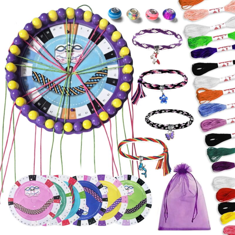 Friendship Bracelet Making Kit for Girls 10-12, Jewelry Making Kit for Girls 8-12, Arts & Crafts for Girls 8-12, Cool Maker Popstyle Bracelet Maker, Birthday Gifts for Girl Purple
