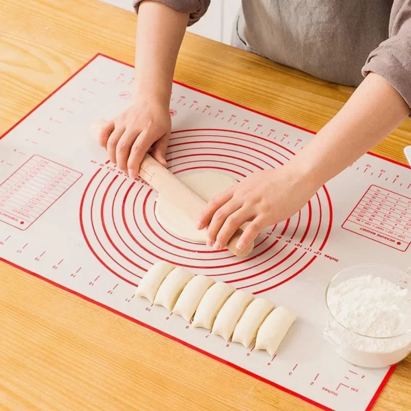 Non-Stick Silicone Pastry Mat - Reusable Baking Mat for Cookies, Pie, Bread - 23.6" x 15.7" - 2Pack