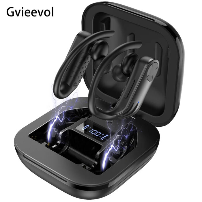 Gvieevol Wireless Earbuds Bluetooth Headphones - True Ear Sports Earphones with Microphone, Mini Stereo Running Headset, Earhooks, Charging Case - Compatible with iPhone and Samsung Galaxy and more - Image 2