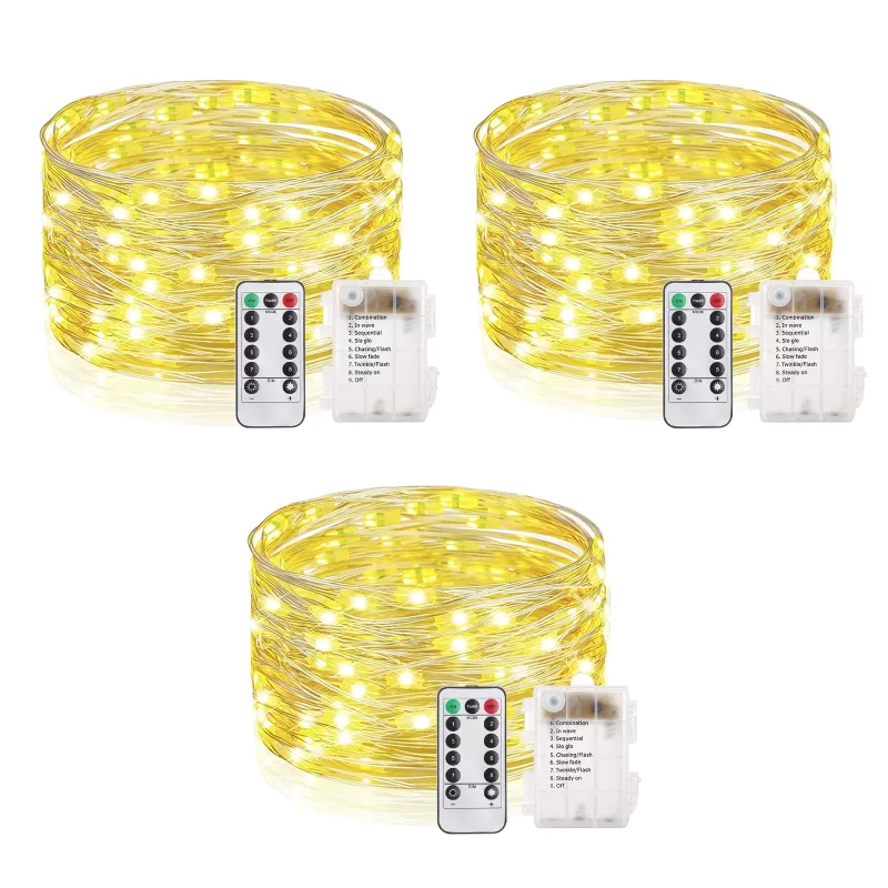 Outdoor String Lights 100LED 33Ft Battery Operated LED Rope Lights