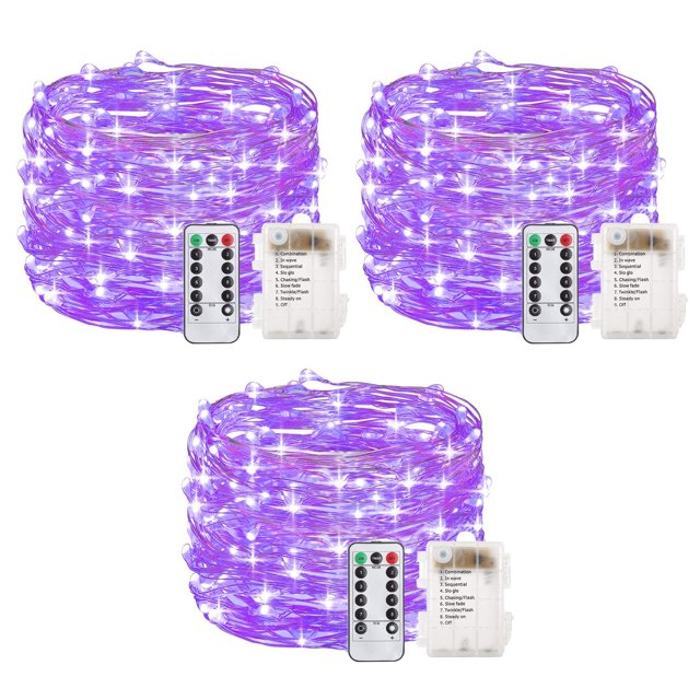 Outdoor String Lights 100LED 33Ft Battery Operated LED Rope Lights