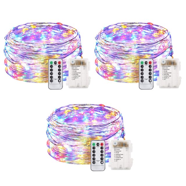 Outdoor String Lights 100LED 33Ft Battery Operated LED Rope Lights Multi Color