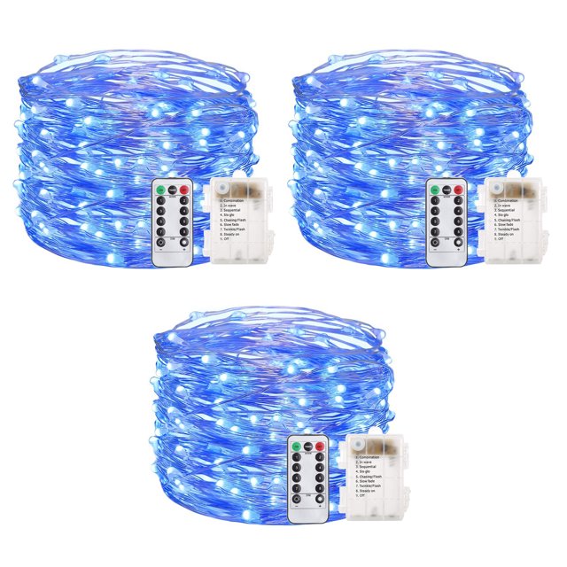 Outdoor String Lights 100LED 33Ft Battery Operated LED Rope Lights